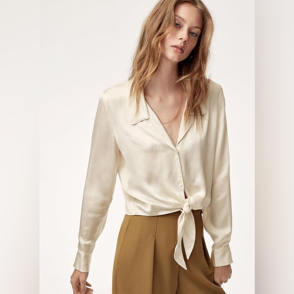 Aritzia Wilfred Tie-Front Blouse